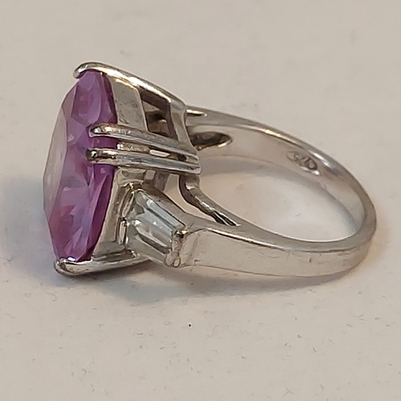 Vtg LGA Sterling silver Amathyst cz Ring sz 6.25 - Picture 3 of 8